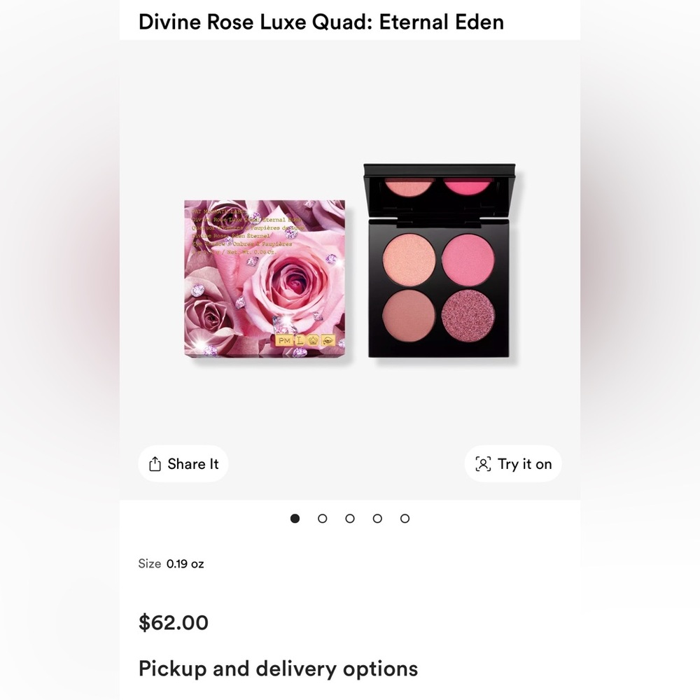 Pat McGrath Labs Divine Rose Luxe Quad: Eternal Eden Eye Shadow Quad | BNIB